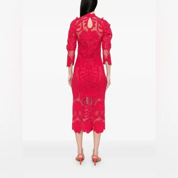FARM Rio Scarlet Long Sleeve Lace Dress - Picture 5 of 13